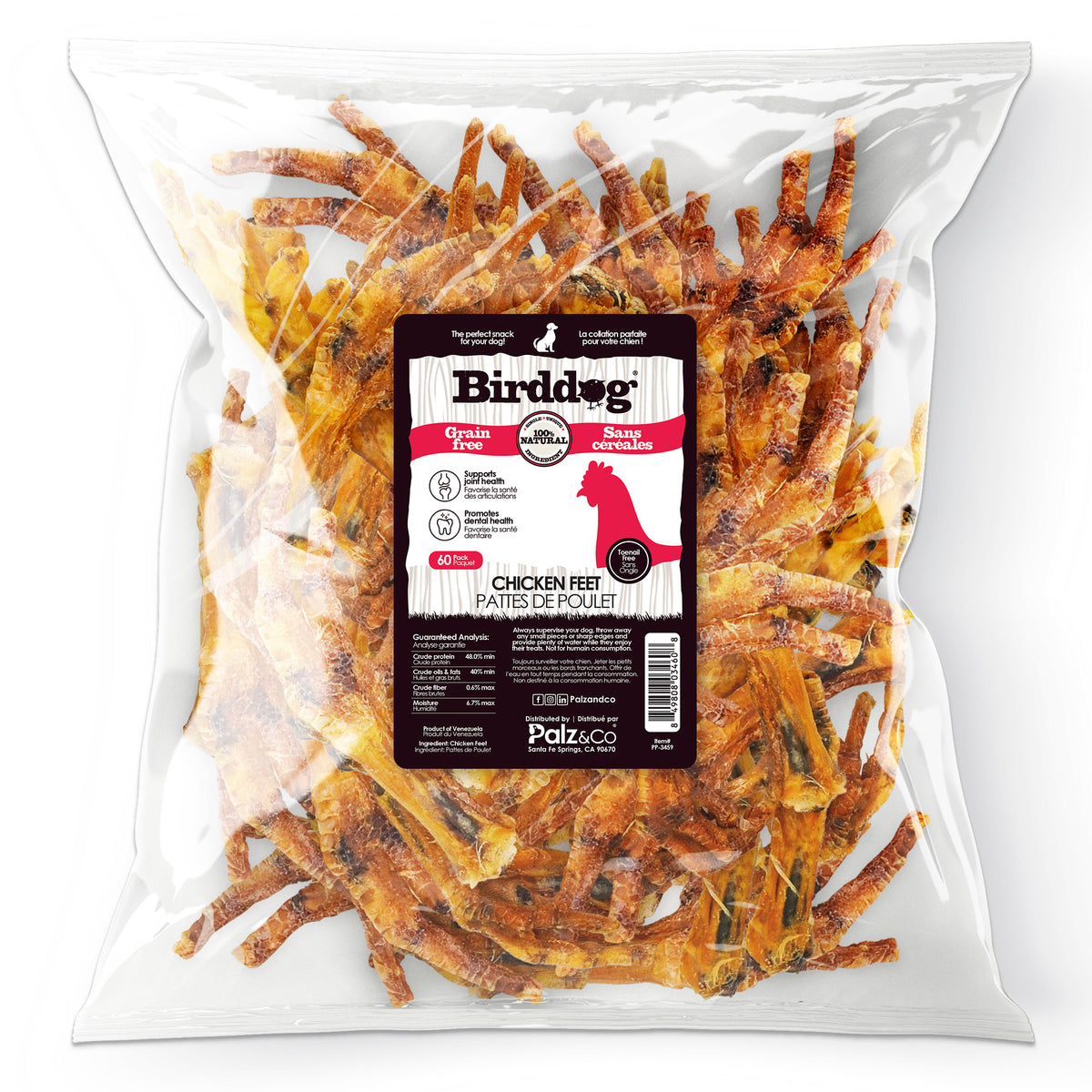 Birddog Chicken Feet (No Nails) - Pack of 60
