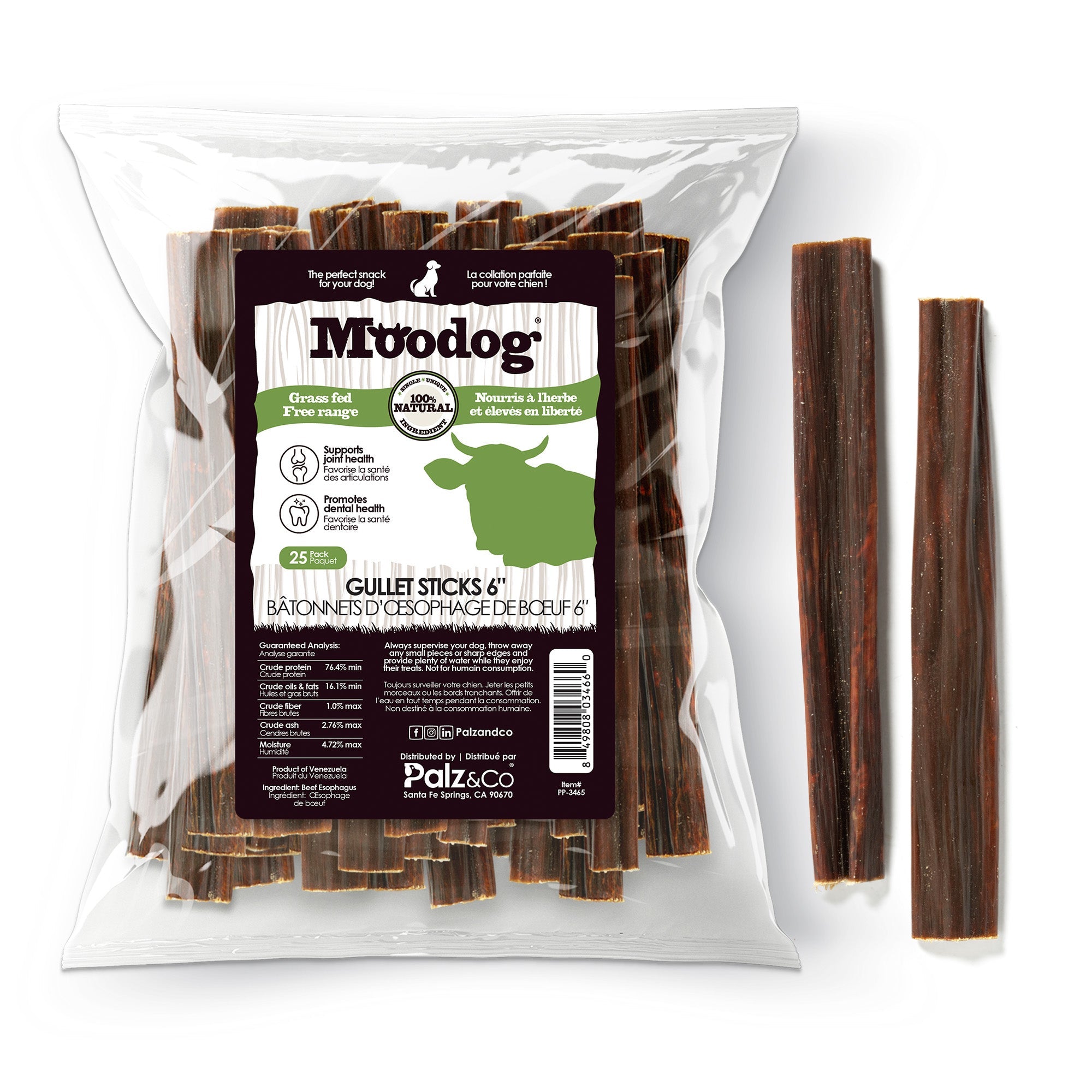 Moodog Beef Gullet Sticks 6-12" - Pack of 25 Secondary image