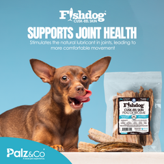 Fishdog Cusk-Eel Skin Dog Treats – Wild-Caught, Omega-3 Rich Fish Skin Chews – Natural, Single-Ingredient, Crunchy Dog Snack – 2.5 oz (70g) by Palz&Co