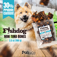 Fishdog Tuna Bones Dog Treats – Wild-Caught, Omega-3 Rich Tuna Chews – Crunchy, All-Natural, Single Ingredient Fish Snack – 3.5 oz (100g) by Palz&Co