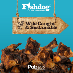 Fishdog Tuna Bones Dog Treats – Wild-Caught, Omega-3 Rich Tuna Chews – Crunchy, All-Natural, Single Ingredient Fish Snack – 3.5 oz (100g) by Palz&Co