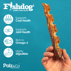 Fishdog Tuna Bones Dog Treats – Wild-Caught, Omega-3 Rich Tuna Chews – Crunchy, All-Natural, Single Ingredient Fish Snack – 3.5 oz (100g) by Palz&Co