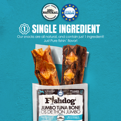 Fishdog Tuna Bones Dog Treats – Wild-Caught, Omega-3 Rich Tuna Chews – Crunchy, All-Natural, Single Ingredient Fish Snack – 3.5 oz (100g) by Palz&Co
