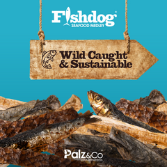 Fishdog Seafood Medley 2.5 oz - Natural Salmon Skin , Cod Skin, Halibut Skin, Sardine, Anchovy & Tuna Bones