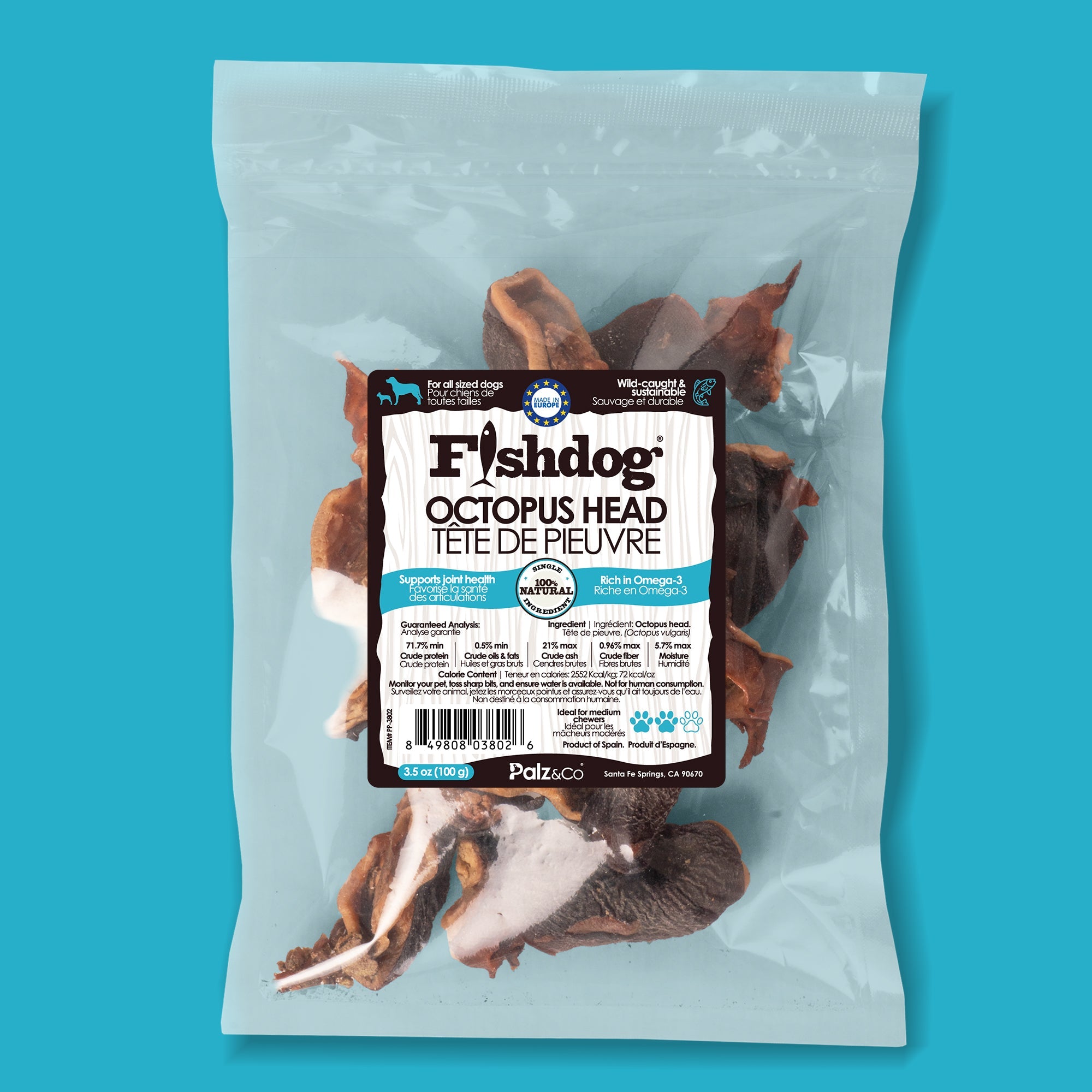 Fishdog Octopus Head - 3.5 oz (100g)