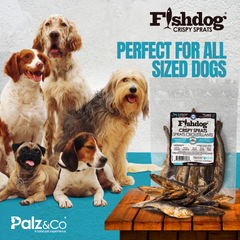 Fishdog Crispy Sprats Dog Treats – Whole Wild-Caught Fish Snacks for Dogs – All-Natural, Omega-3 Rich, Single Ingredient – 2.5 oz (70g) by Palz&Co