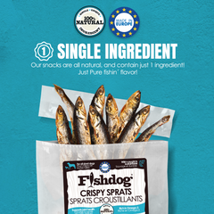 Fishdog Crispy Sprats Dog Treats – Whole Wild-Caught Fish Snacks for Dogs – All-Natural, Omega-3 Rich, Single Ingredient – 2.5 oz (70g) by Palz&Co