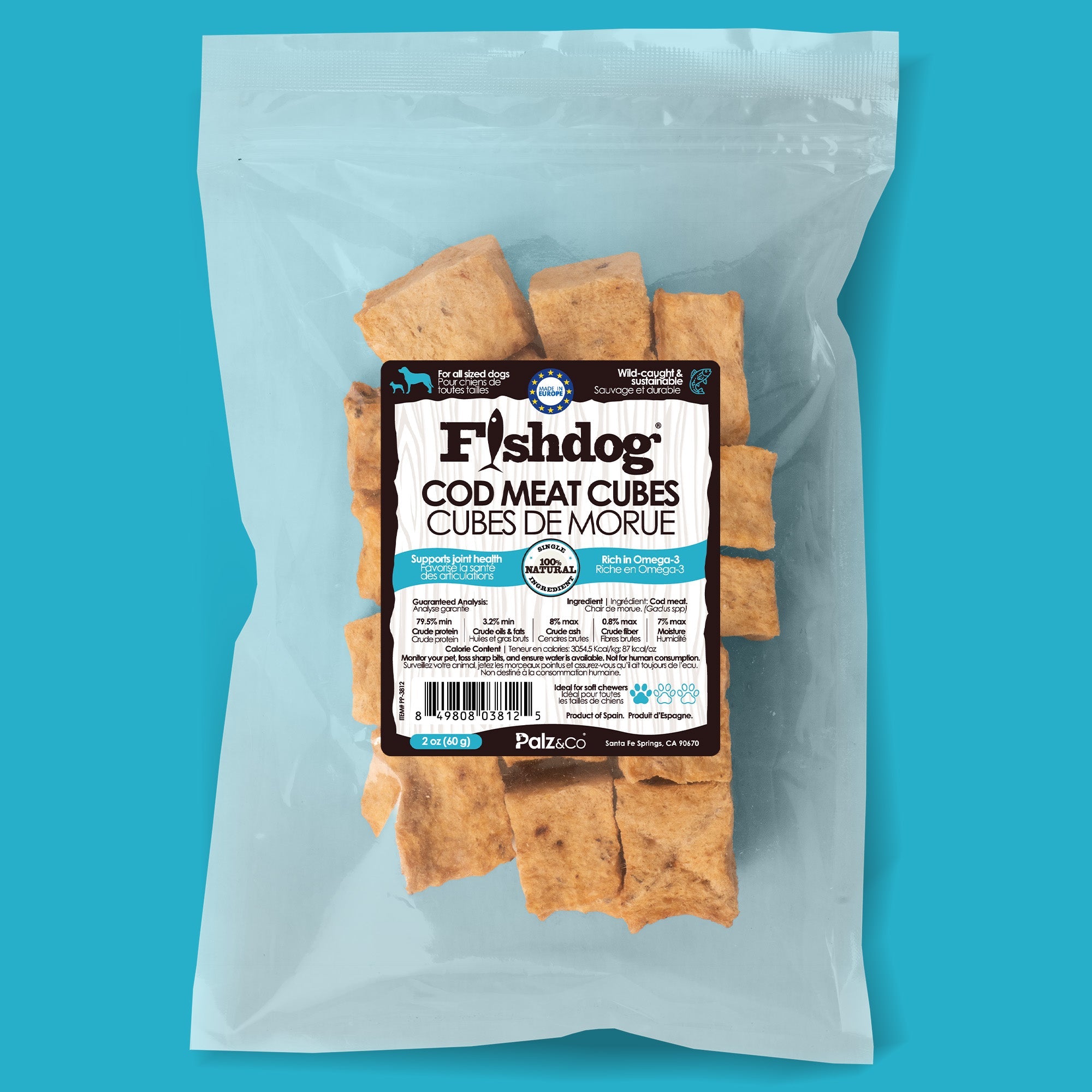 Fishdog Cod Meat Cubes - 2 oz (60g)