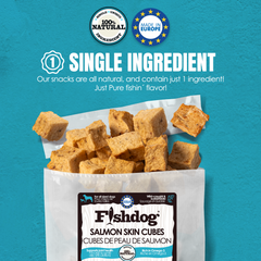 Fishdog Cod Meat Cubes for Dogs – Wild-Caught, Omega-3 Rich Dog Treats – Single Ingredient, All-Natural, Crunchy Cod Fish Snacks – 2 oz (60g) by Palz&Co