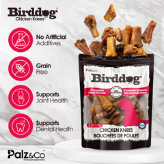 Birddog Chicken Knees Dog Treats – 100% Natural, Grain-Free, Joint Support – Crunchy Bone Chews for Dogs – 3.5 oz (100g)