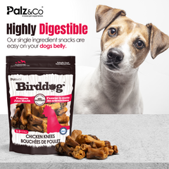 Birddog Chicken Knees Dog Treats – 100% Natural, Grain-Free, Joint Support – Crunchy Bone Chews for Dogs – 3.5 oz (100g)