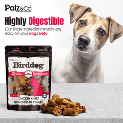 Birddog Chicken Knees Dog Treats – 100% Natural, Grain-Free, Joint Support – Crunchy Bone Chews for Dogs – 3.5 oz (100g)