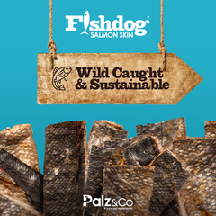 Fishdog Salmon Skin Dog Treats – Wild-Caught, Omega-3 Rich Fish Skin Chews – All-Natural, Single Ingredient, Grain-Free Snack – 2.5 oz (70g) by Palz&Co