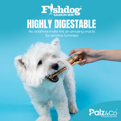 Fishdog Salmon Skin Dog Treats – Wild-Caught, Omega-3 Rich Fish Skin Chews – All-Natural, Single Ingredient, Grain-Free Snack – 2.5 oz (70g) by Palz&Co