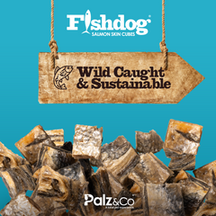 Fishdog Salmon Skin Cubes Dog Treats – 2.5 oz (70g) by Palz&Co