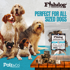 Fishdog Salmon Skin Cubes Dog Treats – 2.5 oz (70g) by Palz&Co