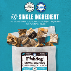 Fishdog Salmon Skin Cubes Dog Treats – 2.5 oz (70g) by Palz&Co