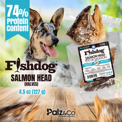 Fishdog Salmon Head Dog Treats - 4.5 oz (127g) by Palz&Co