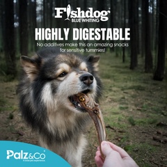 Fishdog Blue Whiting Dog Treats - Whole Fish Dog Snack, Wild-Caught & All-Natural - Omega-3 Rich, Supports Joint Health - 2.5 oz (70g) by Palz&Co