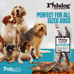 Fishdog Blue Whiting Dog Treats - Whole Fish Dog Snack, Wild-Caught & All-Natural - Omega-3 Rich, Supports Joint Health - 2.5 oz (70g) by Palz&Co