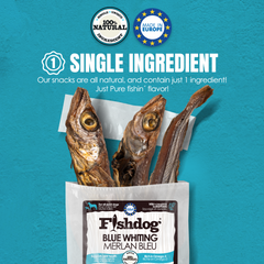 Fishdog Blue Whiting Dog Treats - Whole Fish Dog Snack, Wild-Caught & All-Natural - Omega-3 Rich, Supports Joint Health - 2.5 oz (70g) by Palz&Co