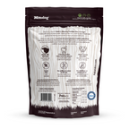 Back view of a Muodog pet food package with text and branding.