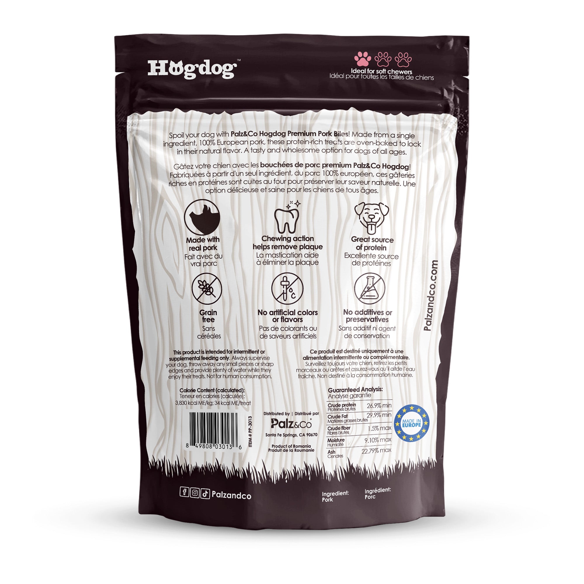 Hogdog Pork Bites Dog Treats - 6 oz Secondary image