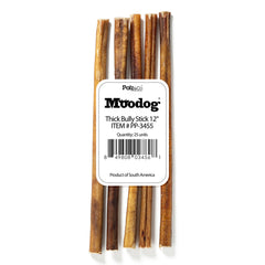 Moodog Beef Thick Bully Sticks 6" & 12", Pack of 25