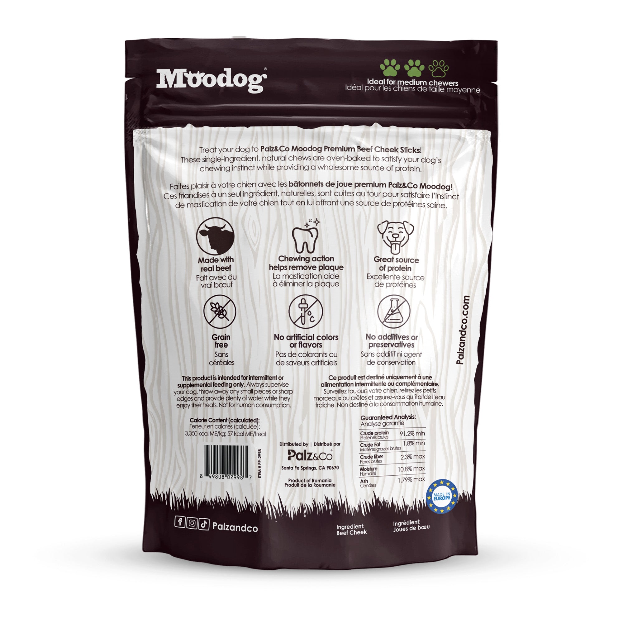 Moodog Beef Cheek Sticks - Pack of 12 Secondary image