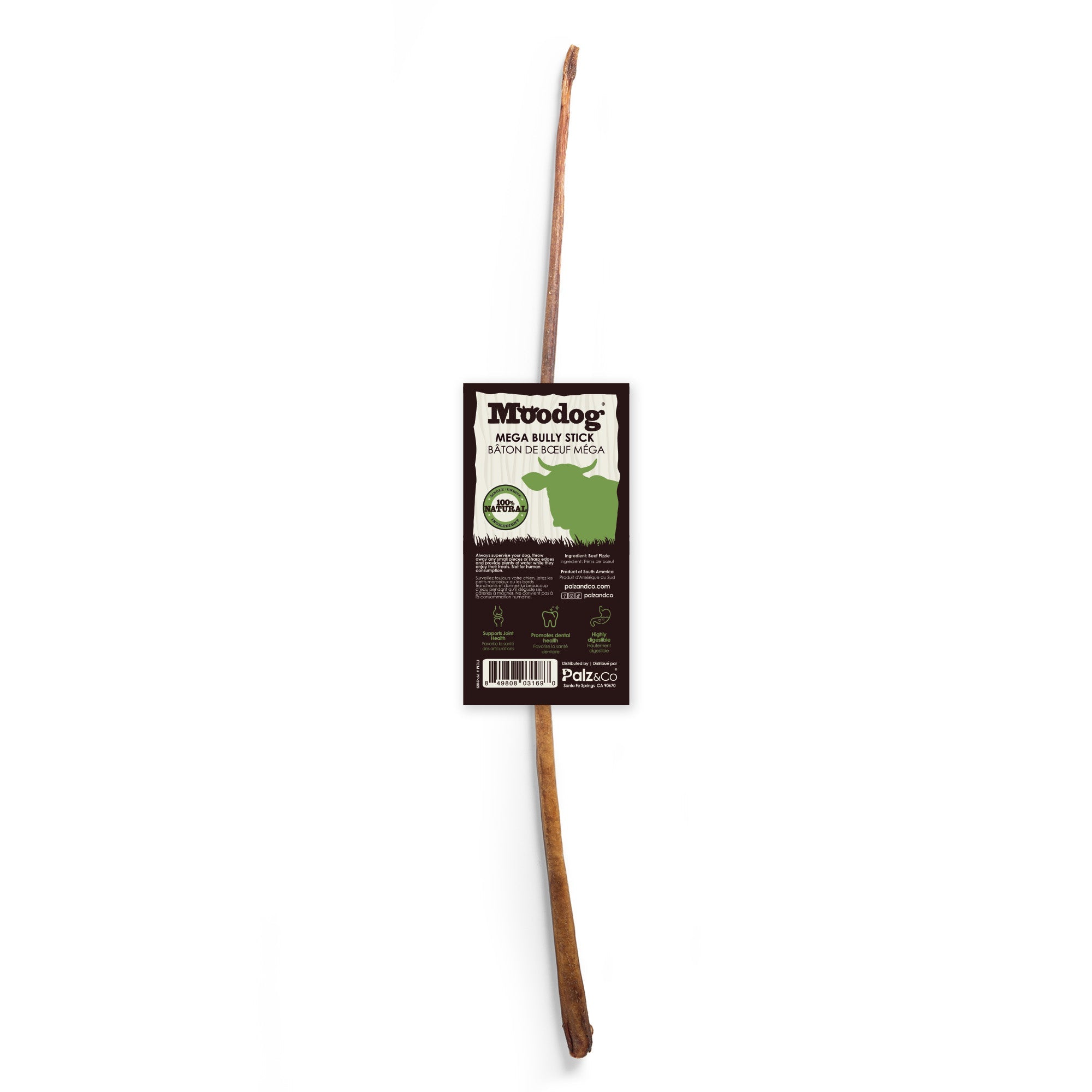 Moodog Beef Cane Bully Stick - Mega 35" Main image