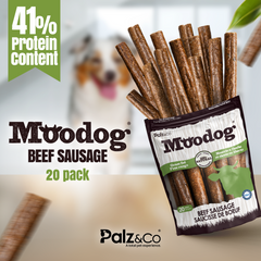 Moodog Beef Sausage Dog Treats - 8 & 20 Pack
