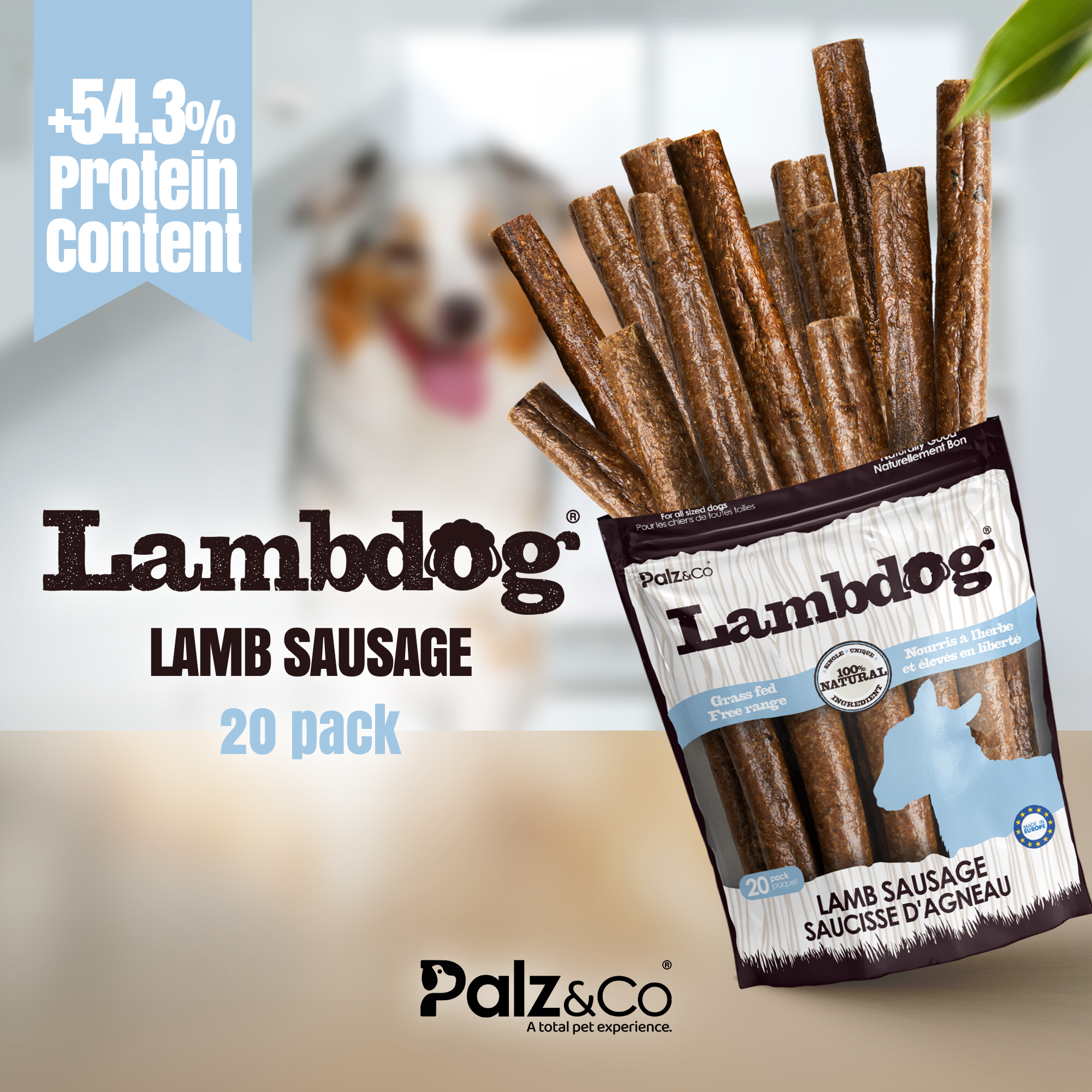 Lambdog Lamb Sausage Dog Treats - 8 & 20 Pack