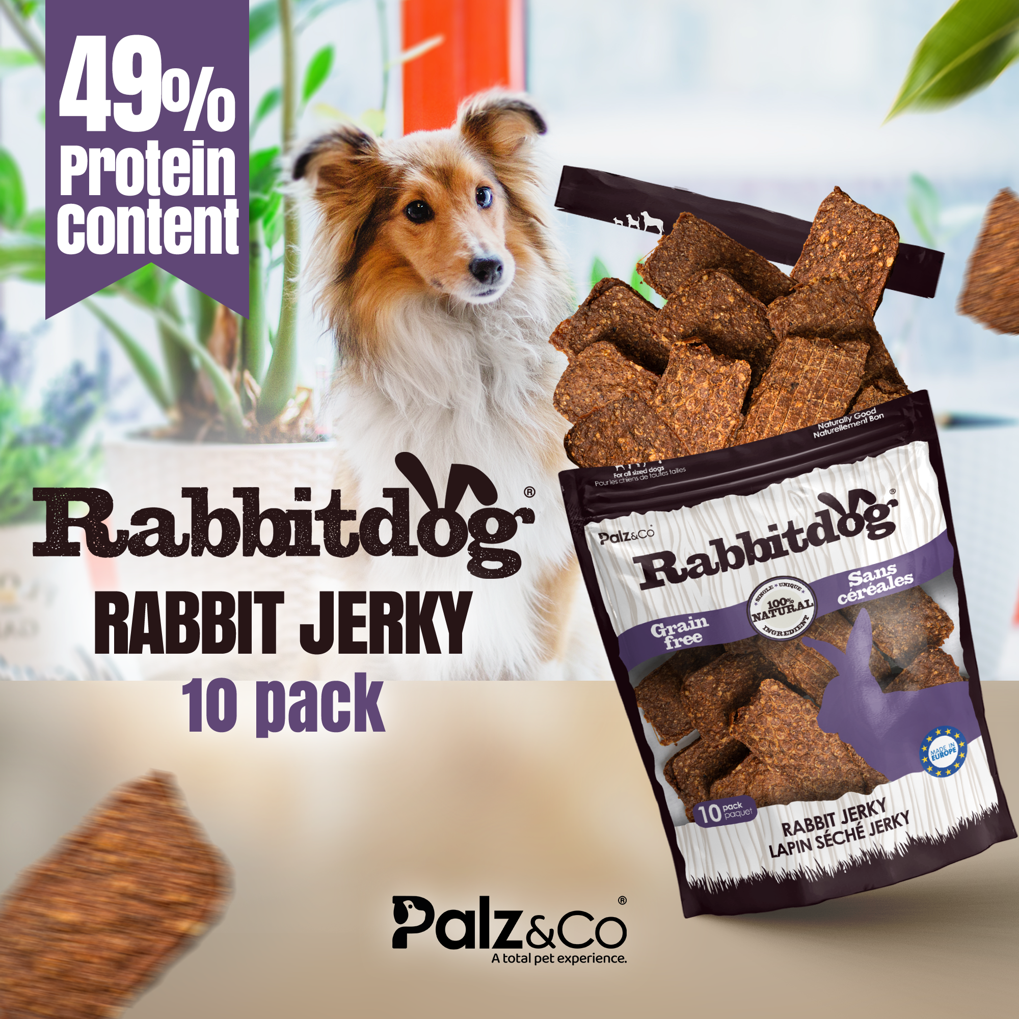 Rabbitdog Rabbit Jerky Chews - Pack of 10