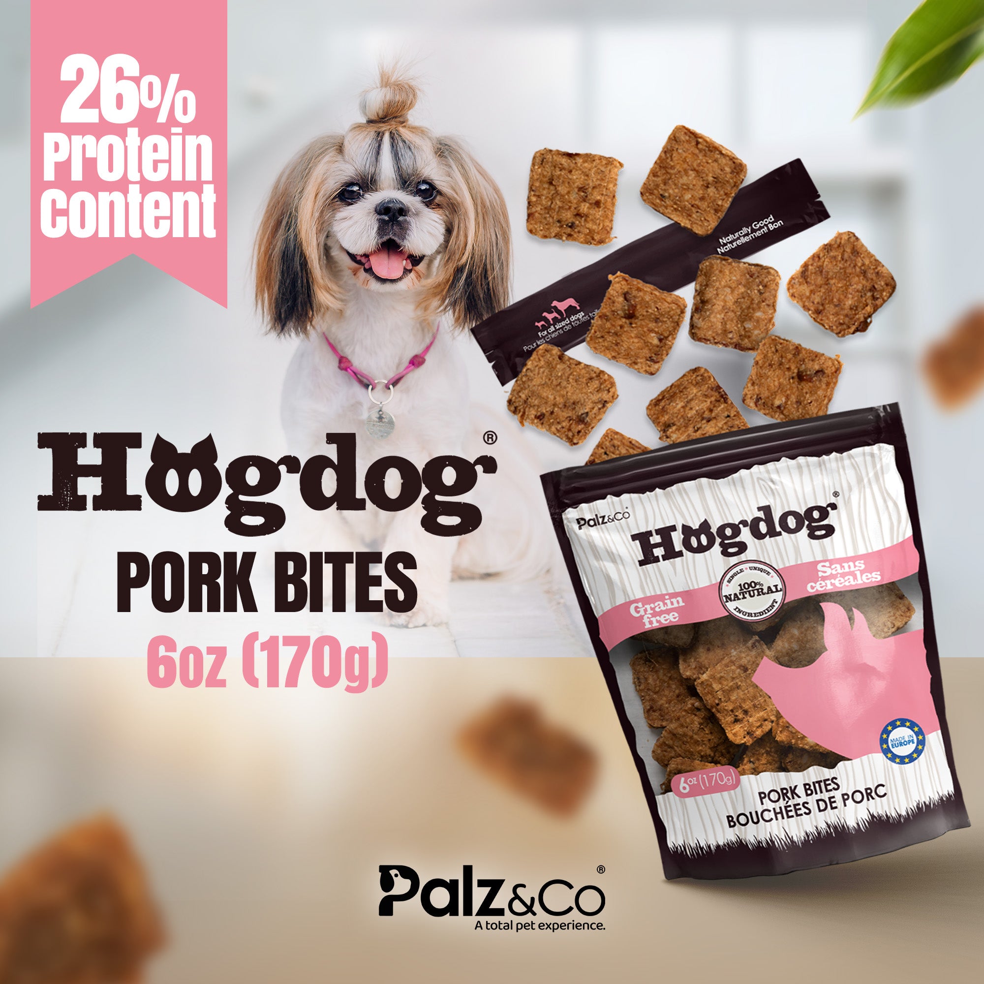 Hogdog Pork Bites Dog Treats - 6 oz