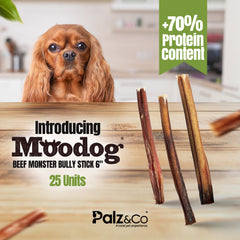 Moodog Beef Standard Bully Sticks 6" & 12" - Pack of 25