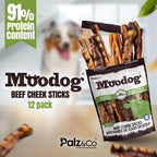 Moodog Beef Cheek Sticks - Pack of 12