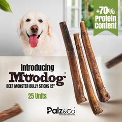 Moodog Beef Monster Bully Stick 6" & 12" - Pack of 25