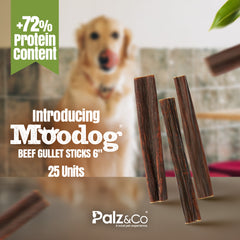 Moodog Beef Gullet Sticks 6-12", 25 Pack