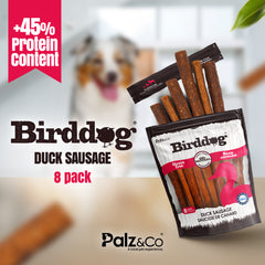 Birddog Duck Sausage Treats - Pack of 8 and 20