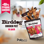 Birddog Chicken Feet Dog Treats - Pack of 10 and 35