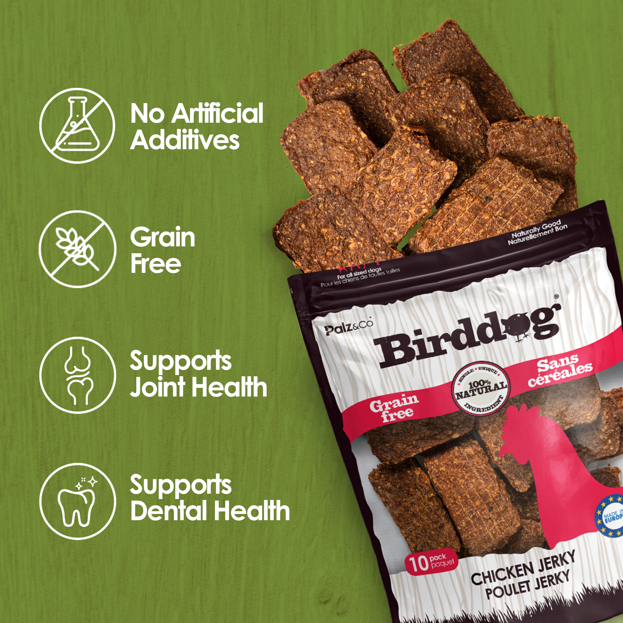 Birddog Chicken Jerky Chews - Pack of 10