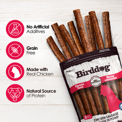 Birddog Chicken Sausage Dog Treats - 8 & 20 Pack