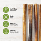 Moodog Beef Thick Bully Sticks 6-12"- Pack of 25