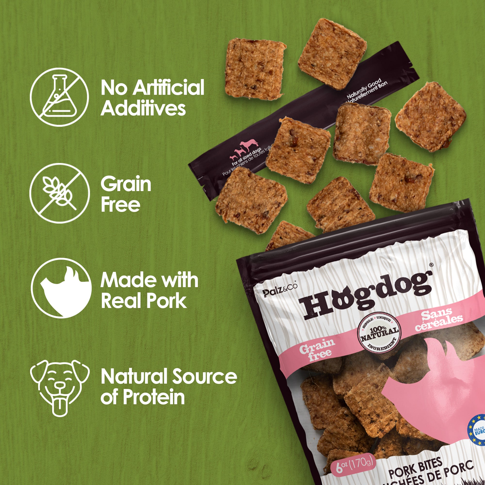Hogdog Pork Bites Dog Treats - 6 oz