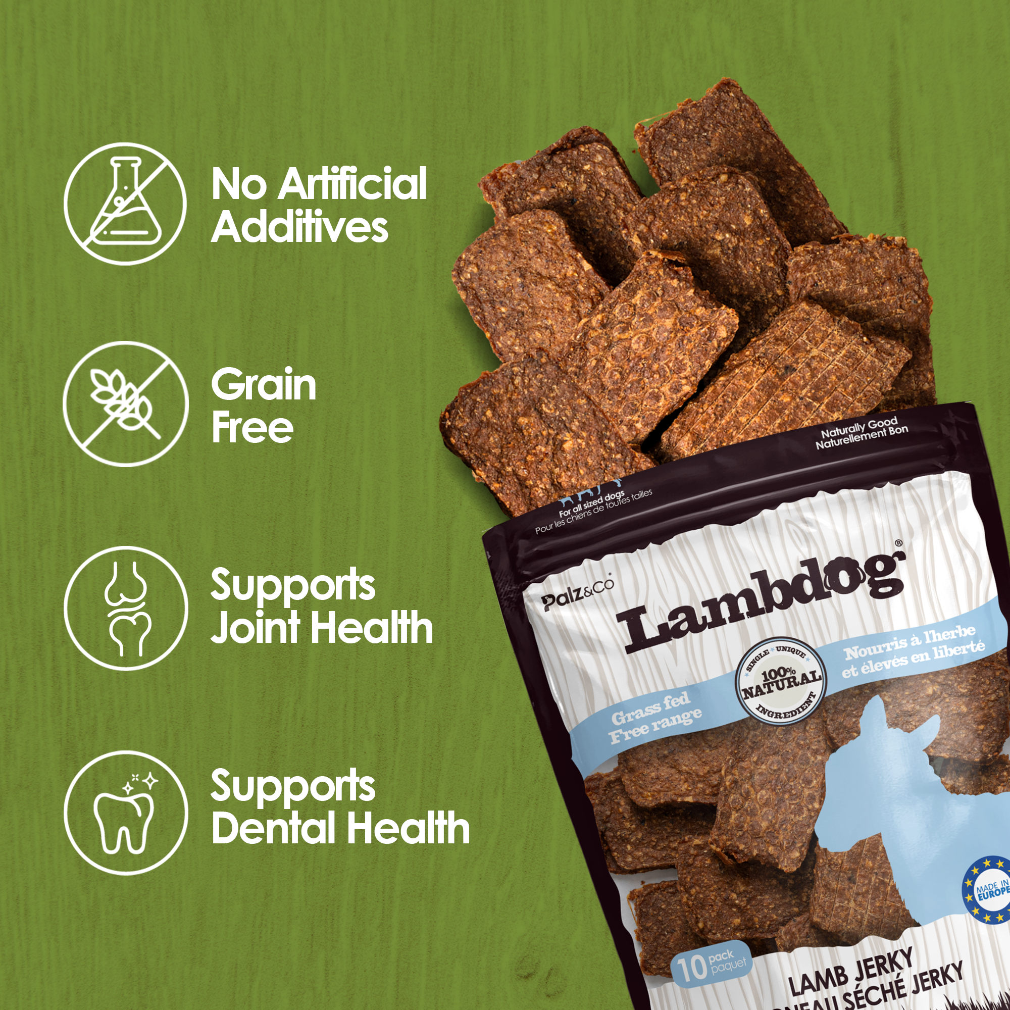 Lambdog Lamb Jerky Chews - Pack of 10