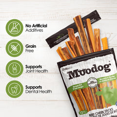 Moodog Beef Cheek Sticks, 12 Pack