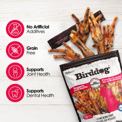 Birddog Chicken Feet Dog Treats - Pack of 10 and 35