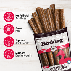 Birddog Duck Sausage Dog Treats - 8 & 20 Pack