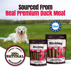 Birddog Duck Sausage Dog Treats - 8 & 20 Pack
