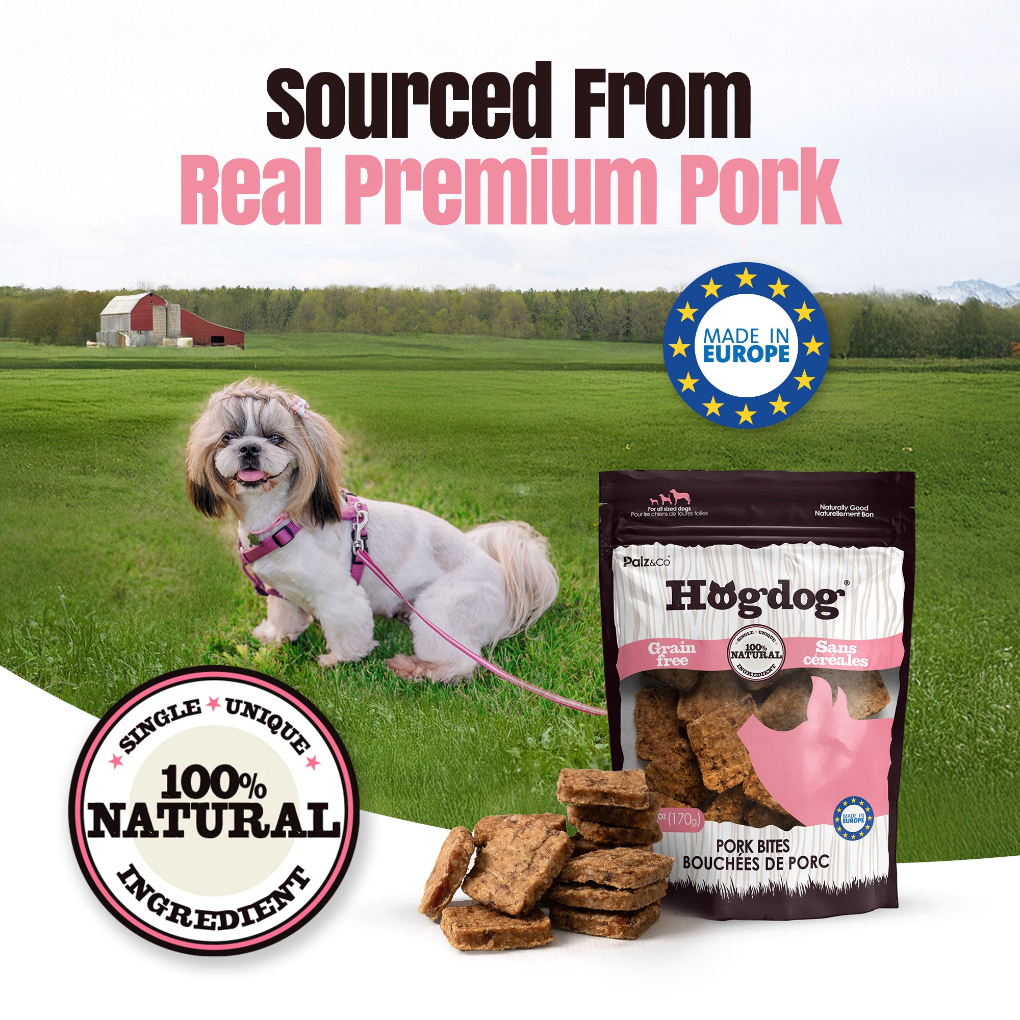 Hogdog Pork Bites Dog Treats - 6 oz